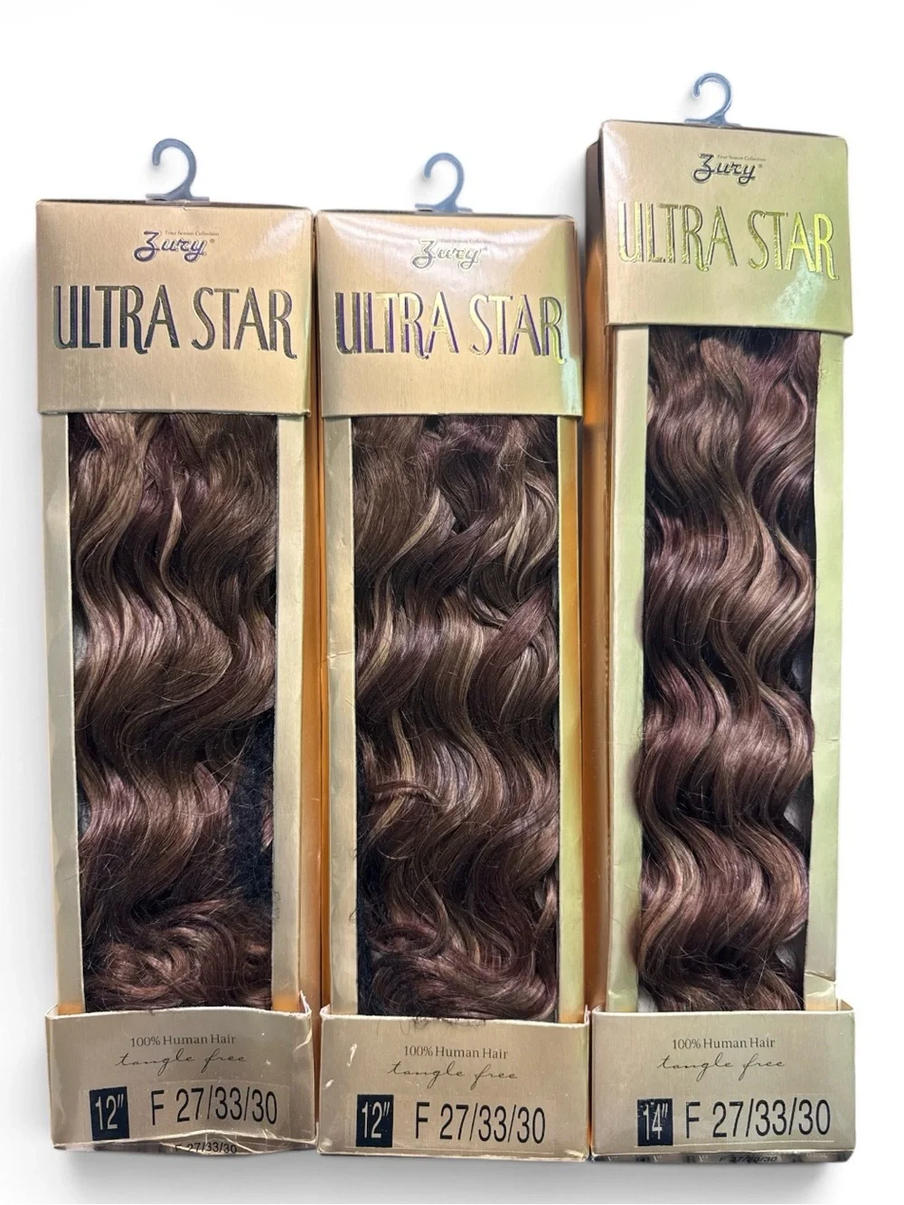 Zury Ultra Star 100% Human Hair Extensions 2 packs of 12